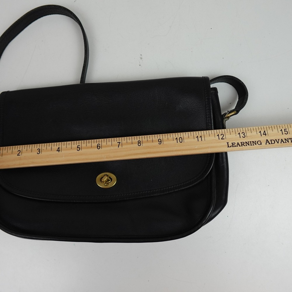 Vintage 1980s Coach Leatherware Leather Crossbody Shoulder Bag Womens Black USA - Picture 9 of 9